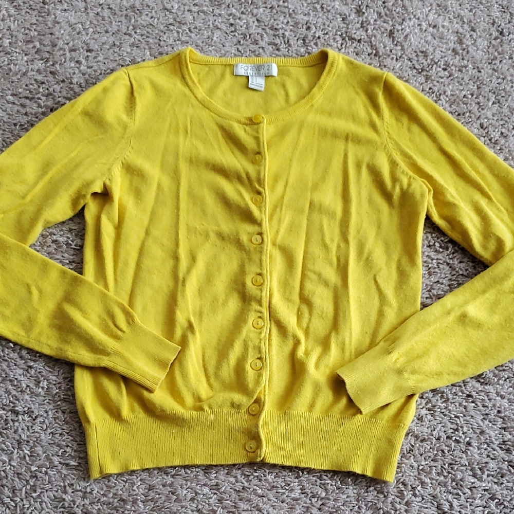 F21 Yellow Cardigan